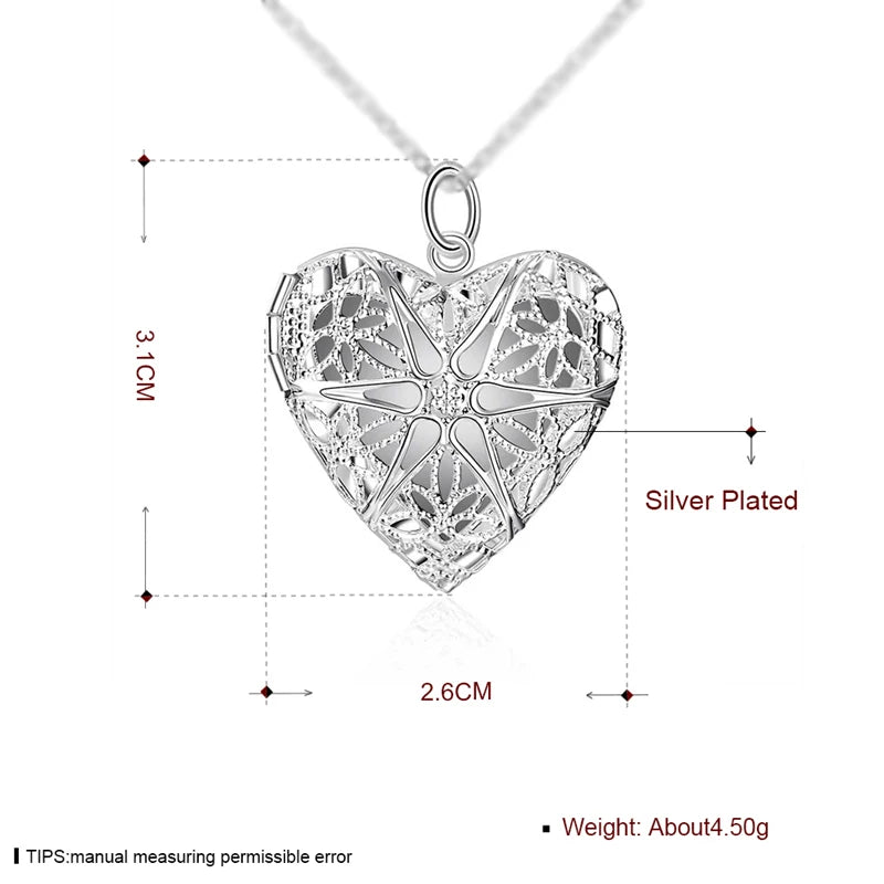 DOTEFFIL Collier Pendentif Cadre Photo en Argent Sterling 925 Chaîne Serpent 18/20/22/24 Pouces Pour Femme Breloque Mariage Bijoux de Mode