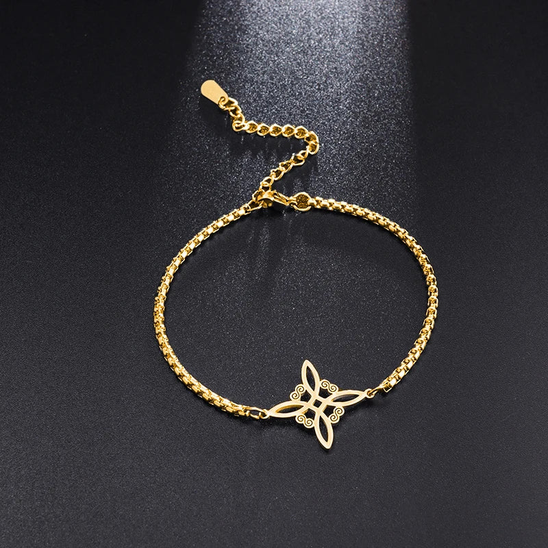 Stainless Steel Witch Knot Irish Knot Bracelet Women's Fashion Simple Personality Charm Jewelry