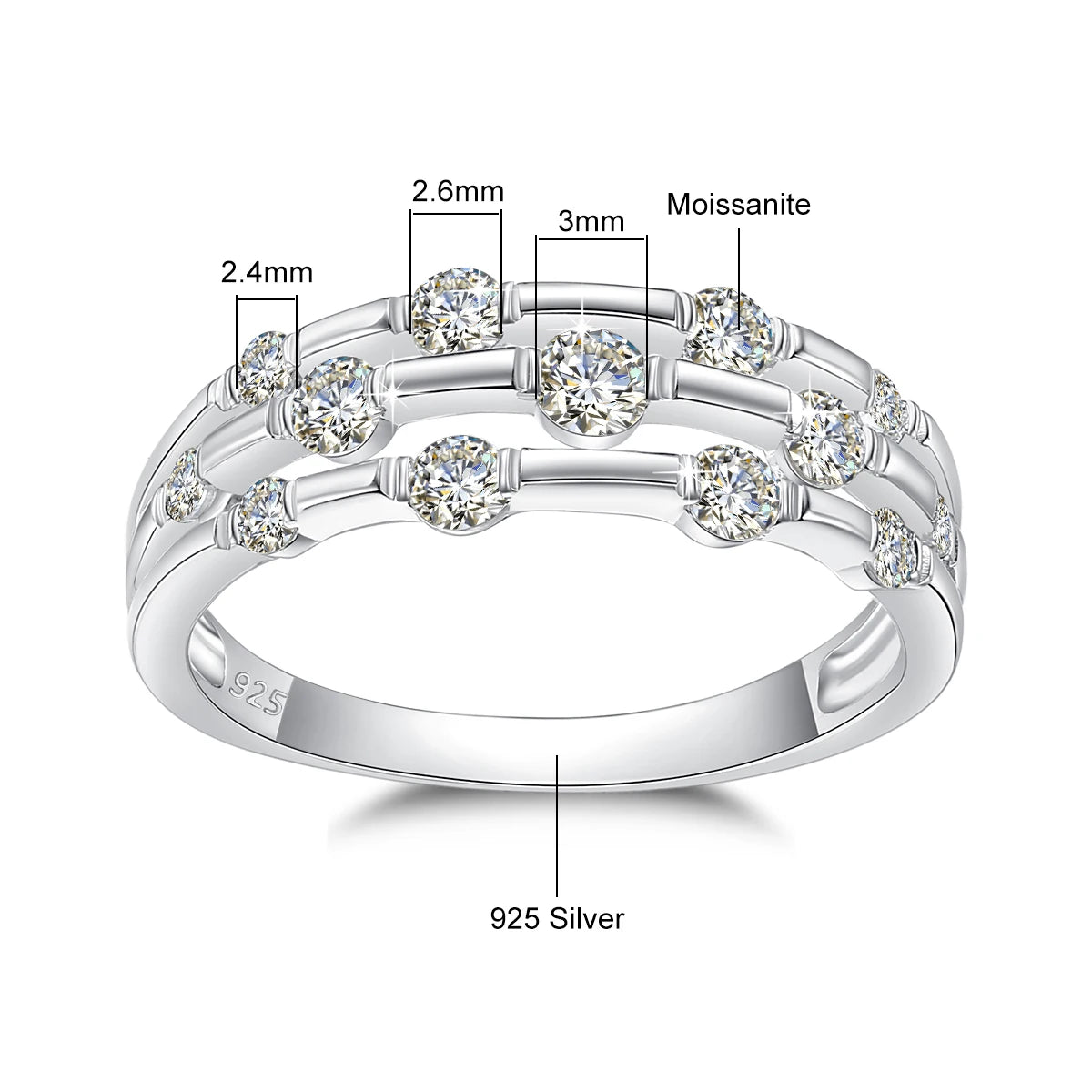 Bague Tendance Szjinao en Moissanite, Alliance Éternité, Bague en Argent Massif 925 pour Femme, Bijoux, Cadeau de Fiançailles, Livraison Directe