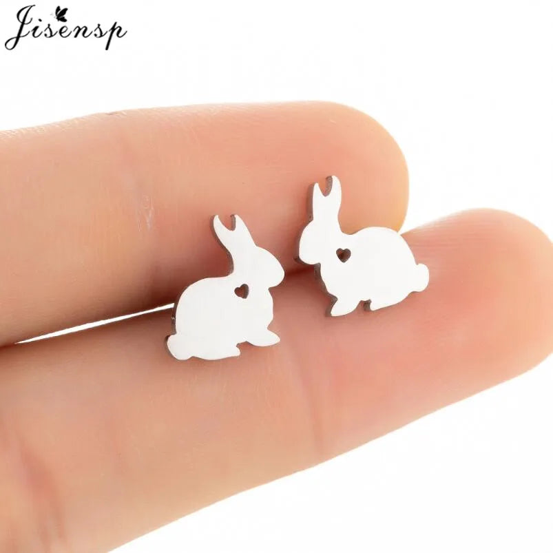 Multiple Stainless Steel Earings Fashion Jewelry Small Animal Ear Studs Music Leaf Fairy Hummingbird Earrings Pendientes Gift