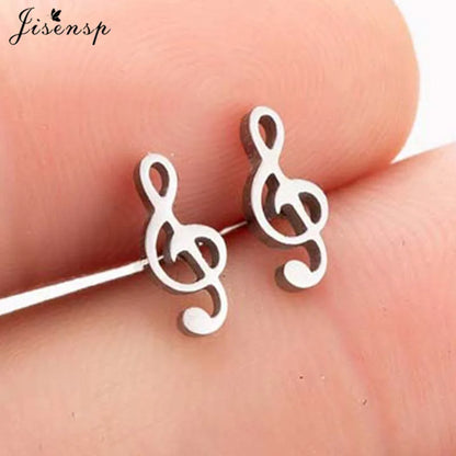 Multiple Stainless Steel Earings Fashion Jewelry Small Animal Ear Studs Music Leaf Fairy Hummingbird Earrings Pendientes Gift