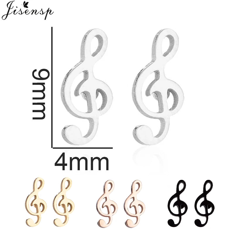 Multiple Stainless Steel Earings Fashion Jewelry Small Animal Ear Studs Music Leaf Fairy Hummingbird Earrings Pendientes Gift