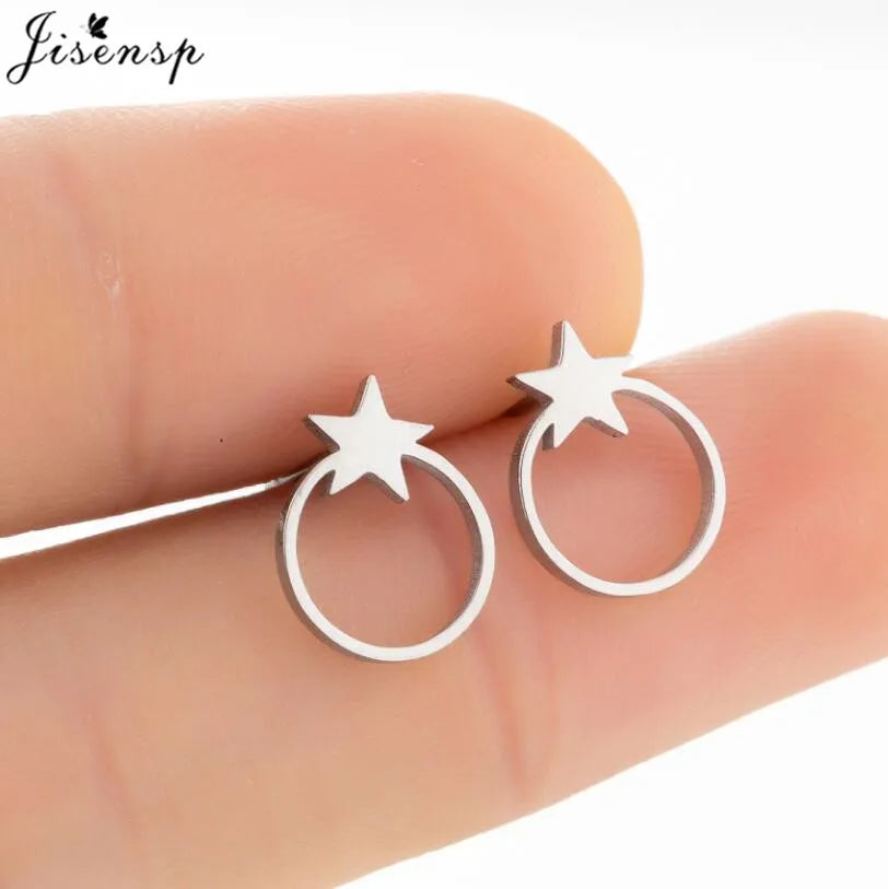 Multiple Stainless Steel Earings Fashion Jewelry Small Animal Ear Studs Music Leaf Fairy Hummingbird Earrings Pendientes Gift