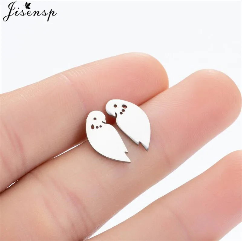 Multiple Stainless Steel Earings Fashion Jewelry Small Animal Ear Studs Music Leaf Fairy Hummingbird Earrings Pendientes Gift