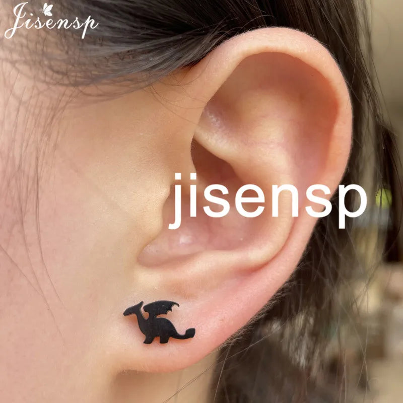 Multiple Stainless Steel Earings Fashion Jewelry Small Animal Ear Studs Music Leaf Fairy Hummingbird Earrings Pendientes Gift