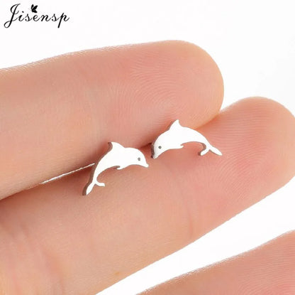 Multiple Stainless Steel Earings Fashion Jewelry Small Animal Ear Studs Music Leaf Fairy Hummingbird Earrings Pendientes Gift