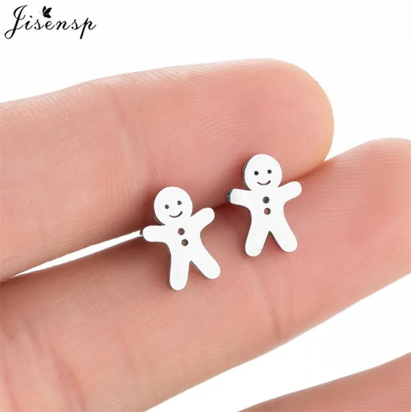 Multiple Stainless Steel Earings Fashion Jewelry Small Animal Ear Studs Music Leaf Fairy Hummingbird Earrings Pendientes Gift