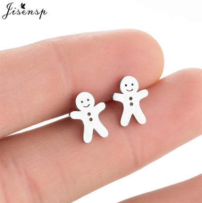 Multiple Stainless Steel Earings Fashion Jewelry Small Animal Ear Studs Music Leaf Fairy Hummingbird Earrings Pendientes Gift