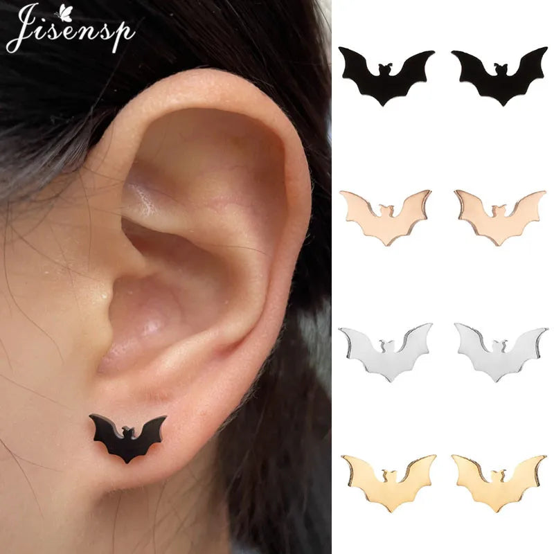 Multiple Stainless Steel Earings Fashion Jewelry Small Animal Ear Studs Music Leaf Fairy Hummingbird Earrings Pendientes Gift