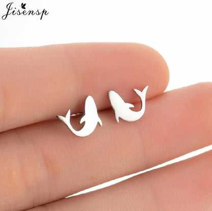 Multiple Stainless Steel Earings Fashion Jewelry Small Animal Ear Studs Music Leaf Fairy Hummingbird Earrings Pendientes Gift