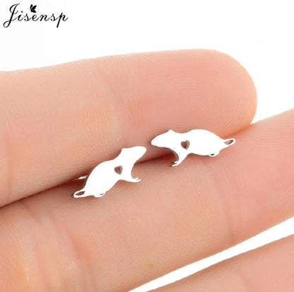 Multiple Stainless Steel Earings Fashion Jewelry Small Animal Ear Studs Music Leaf Fairy Hummingbird Earrings Pendientes Gift