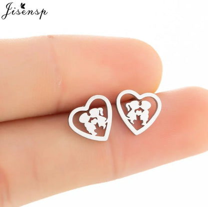 Multiple Stainless Steel Earings Fashion Jewelry Small Animal Ear Studs Music Leaf Fairy Hummingbird Earrings Pendientes Gift