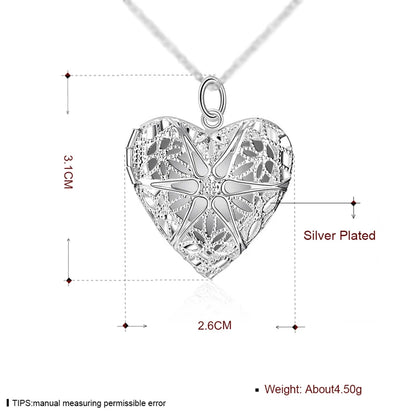 DOTEFFIL Collier Pendentif Cadre Photo en Argent Sterling 925 Chaîne Serpent 18/20/22/24 Pouces Pour Femme Breloque Mariage Bijoux de Mode