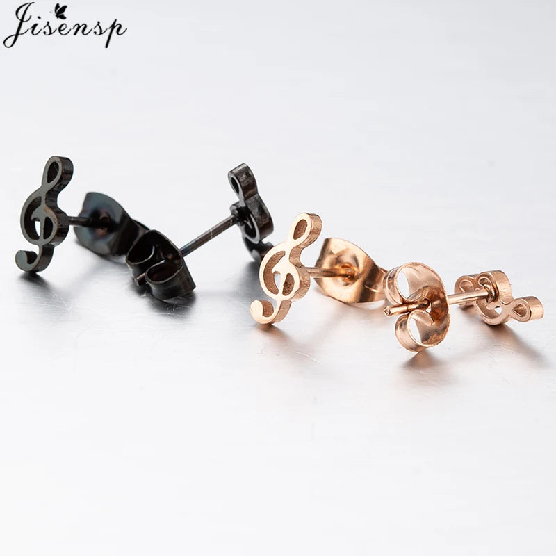 Multiple Stainless Steel Earings Fashion Jewelry Small Animal Ear Studs Music Leaf Fairy Hummingbird Earrings Pendientes Gift
