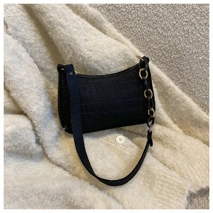 Women's elegant handbag embossed felt multifunctional portable chain bag