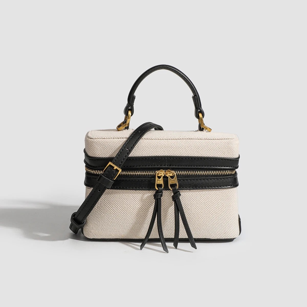 Sac à lunch rétro en toile épissée pour femme, sacoche portable à bandoulière pour le travail, petit sac carré, bandoulière réglable