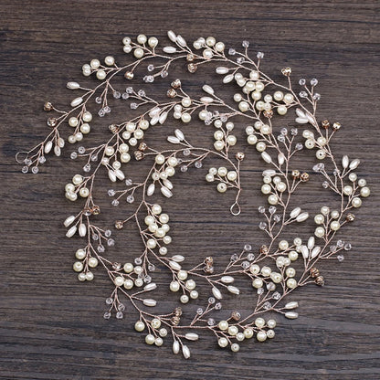 Serre-tête nuptial Crystal Pearl - Bandeau pour femmes, mariée, vigne de cheveux en strass, accessoires de cheveux de mariage, bijoux de tête, cadeau