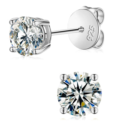 Boucles d'oreilles clous en Moissanite couleur D pour femmes, qualité supérieure, 100 % argent sterling 925, bijoux de mariage étincelants, accessoire d'oreille brillant