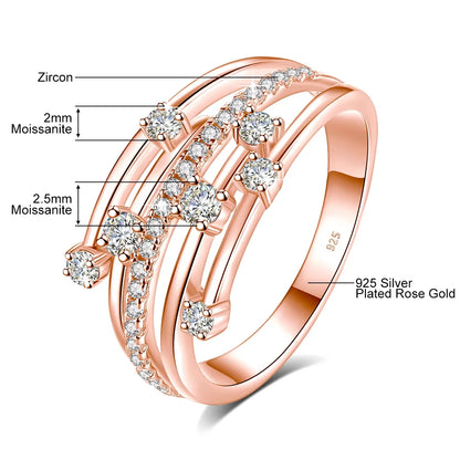 Bague Tendance Szjinao en Moissanite, Alliance Éternité, Bague en Argent Massif 925 pour Femme, Bijoux, Cadeau de Fiançailles, Livraison Directe