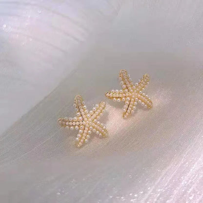 Nouveau type de boucles d'oreilles étoile de mer pour dormir, tempérament féminin, design exquis, cadeaux de fête, bijoux de mode pour femmes