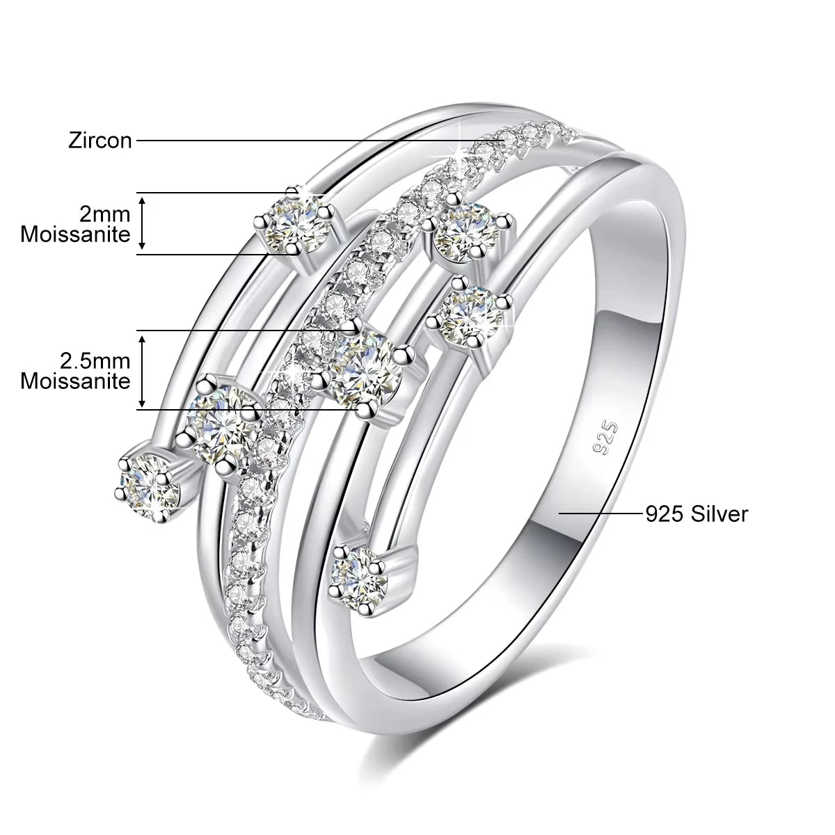 Bague Tendance Szjinao en Moissanite, Alliance Éternité, Bague en Argent Massif 925 pour Femme, Bijoux, Cadeau de Fiançailles, Livraison Directe