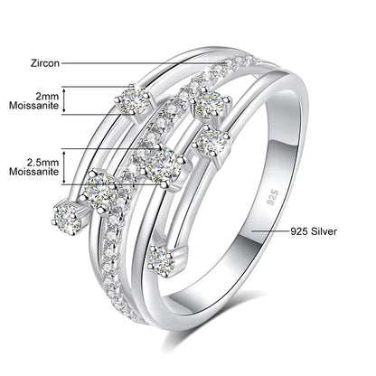 Bague Tendance Szjinao en Moissanite, Alliance Éternité, Bague en Argent Massif 925 pour Femme, Bijoux, Cadeau de Fiançailles, Livraison Directe