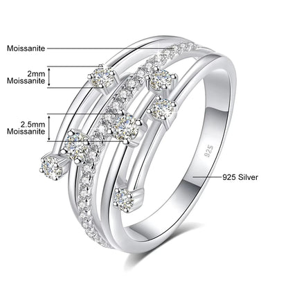 Bague Tendance Szjinao en Moissanite, Alliance Éternité, Bague en Argent Massif 925 pour Femme, Bijoux, Cadeau de Fiançailles, Livraison Directe