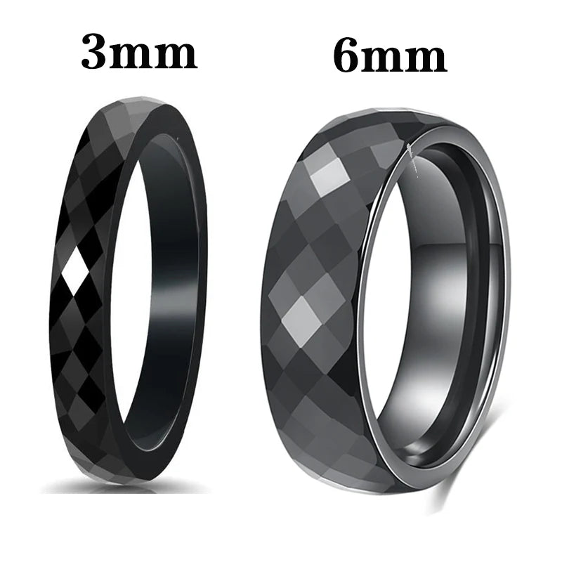 VQYSKO Trendy Black & White Color Cutting Ceramics Rings Jewelry Classic Wedding Engagement Rings For Women Anneaux Anillos