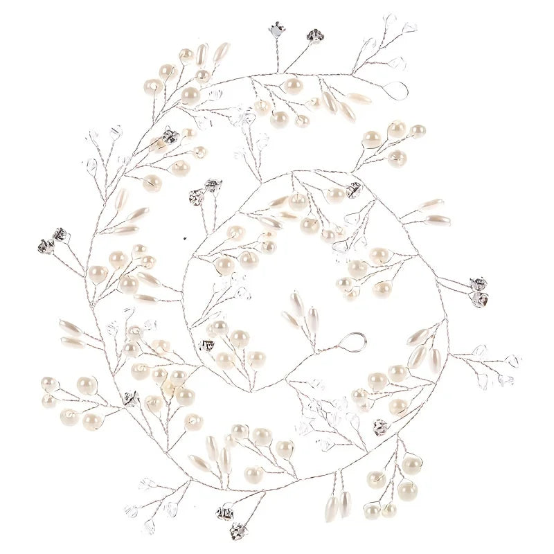 Serre-tête nuptial Crystal Pearl - Bandeau pour femmes, mariée, vigne de cheveux en strass, accessoires de cheveux de mariage, bijoux de tête, cadeau