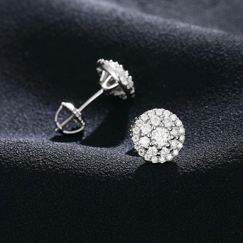 Boucles d'oreilles clous en Moissanite couleur D pour femmes, qualité supérieure, 100 % argent sterling 925, bijoux de mariage étincelants, accessoire d'oreille brillant