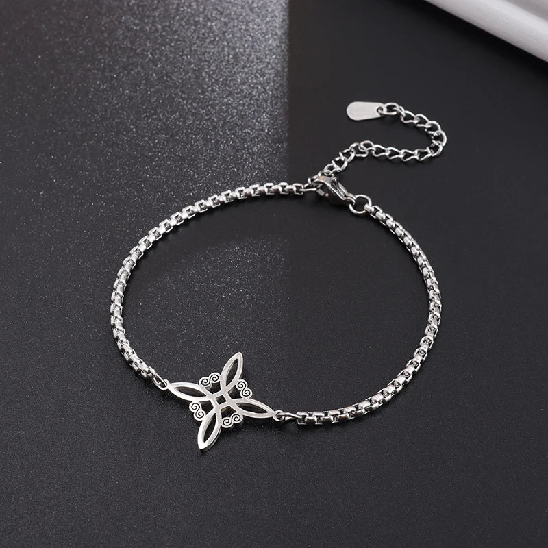 Stainless Steel Witch Knot Irish Knot Bracelet Women's Fashion Simple Personality Charm Jewelry