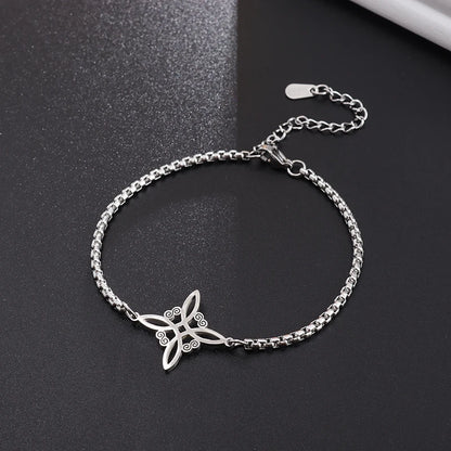 Stainless Steel Witch Knot Irish Knot Bracelet Women's Fashion Simple Personality Charm Jewelry