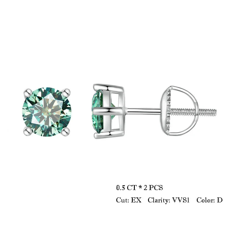 BAMOER Boucles d'oreilles 4 griffes en Moissanite pour femmes, argent sterling 925 massif, diamant de laboratoire 2 carats VVS1, bijoux de mariage classiques étincelants