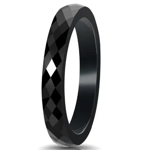 VQYSKO Trendy Black & White Color Cutting Ceramics Rings Jewelry Classic Wedding Engagement Rings For Women Anneaux Anillos