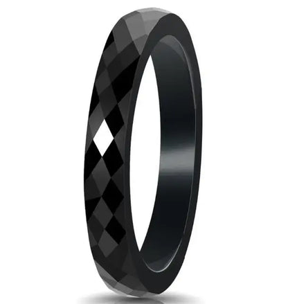 VQYSKO Trendy Black & White Color Cutting Ceramics Rings Jewelry Classic Wedding Engagement Rings For Women Anneaux Anillos