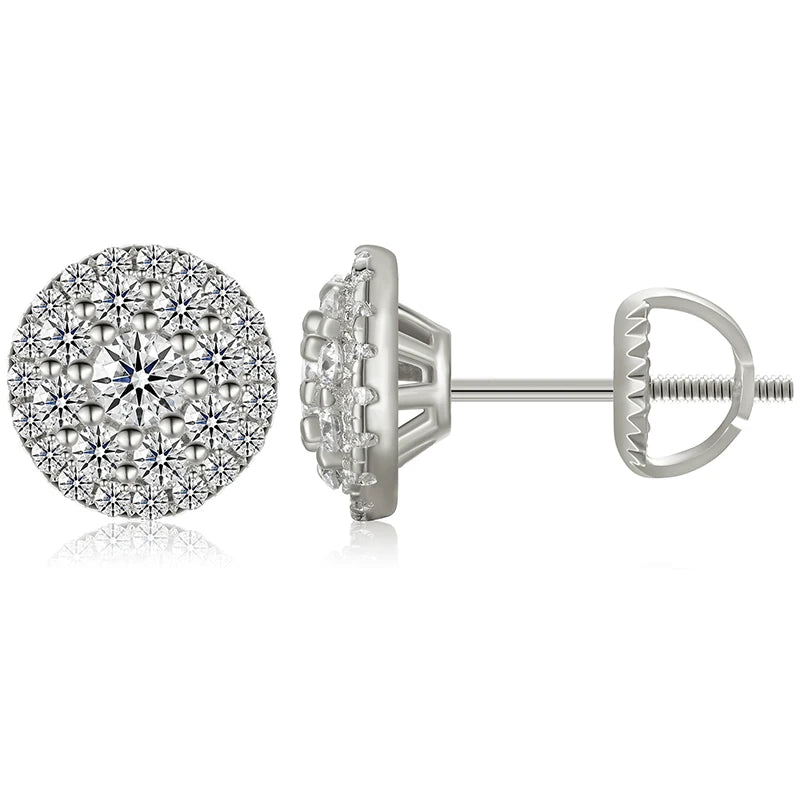 Boucles d'oreilles clous en Moissanite couleur D pour femmes, qualité supérieure, 100 % argent sterling 925, bijoux de mariage étincelants, accessoire d'oreille brillant