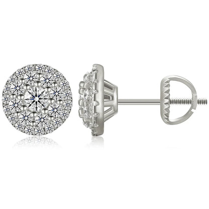 Boucles d'oreilles clous en Moissanite couleur D pour femmes, qualité supérieure, 100 % argent sterling 925, bijoux de mariage étincelants, accessoire d'oreille brillant
