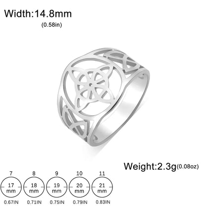 Witch Knot Rings Women Men Witchcraft Wicca Stainless Steel Rings Celtics Knot Amulet Protection Couple Jewelry anillos mujer