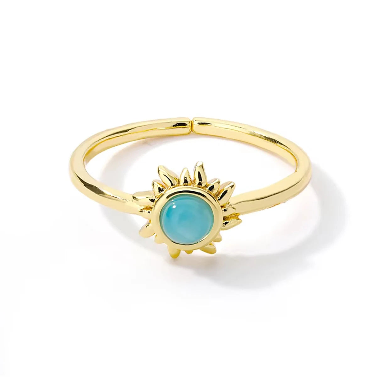 Sun Opal Rings For Women Gold/Silver Color Couple Rings Aesthetic Engaement Wedding Ring Jewelry Party Gift