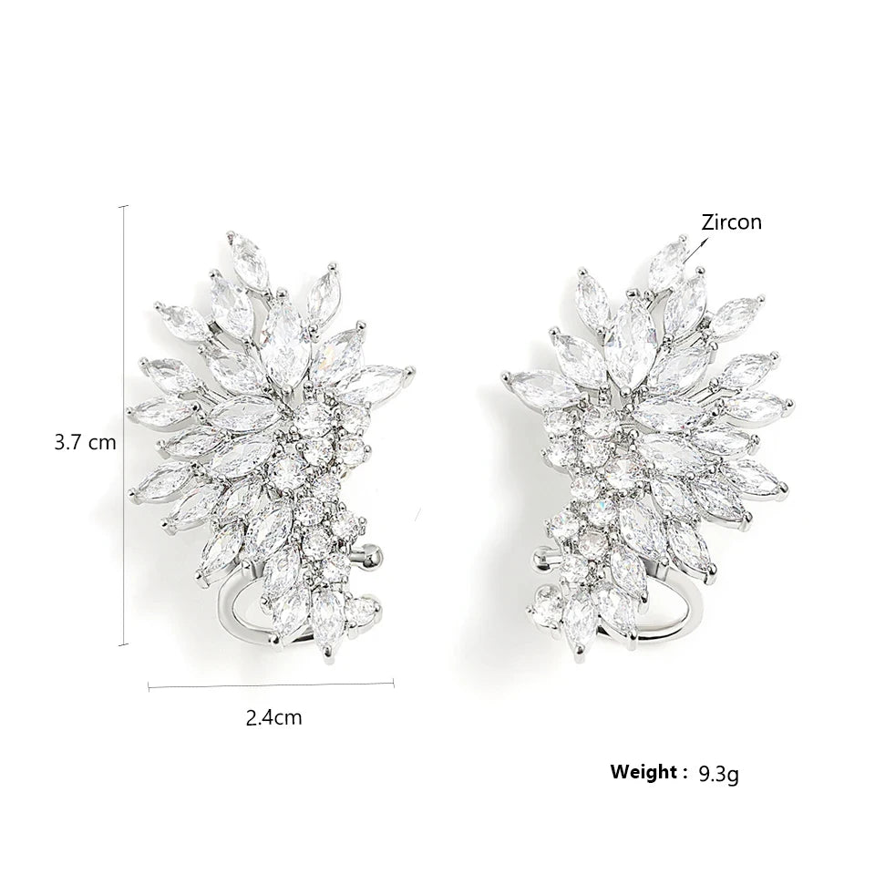 Yupsk Sparkling Cubic Zirconia Stud Earrings Gorgeous Female Wedding Party Fashion Ear Piercing Accessories for Women
