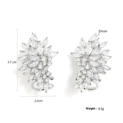 Yupsk Sparkling Cubic Zirconia Stud Earrings Gorgeous Female Wedding Party Fashion Ear Piercing Accessories for Women