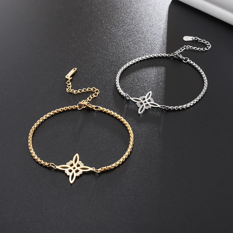 Stainless Steel Witch Knot Irish Knot Bracelet Women's Fashion Simple Personality Charm Jewelry