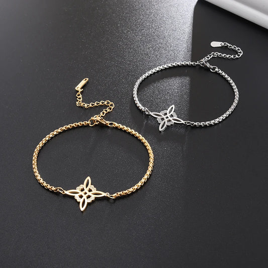 Stainless Steel Witch Knot Irish Knot Bracelet Women's Fashion Simple Personality Charm Jewelry