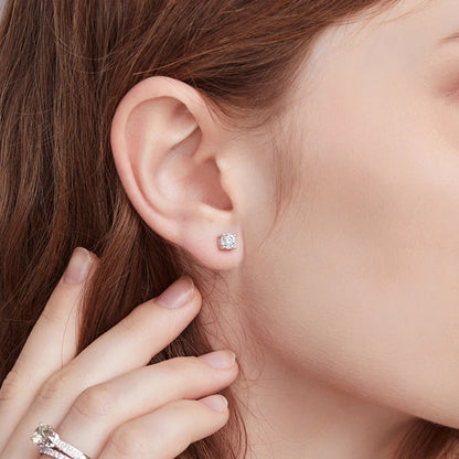 BAMOER Boucles d'oreilles 4 griffes en Moissanite pour femmes, argent sterling 925 massif, diamant de laboratoire 2 carats VVS1, bijoux de mariage classiques étincelants