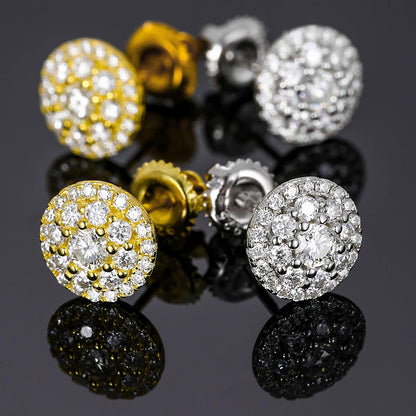 Boucles d'oreilles clous en Moissanite couleur D pour femmes, qualité supérieure, 100 % argent sterling 925, bijoux de mariage étincelants, accessoire d'oreille brillant