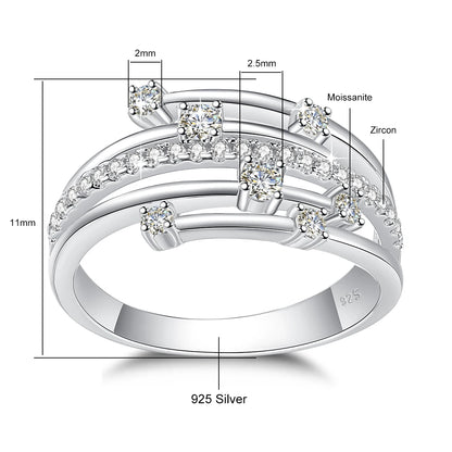 Bague Tendance Szjinao en Moissanite, Alliance Éternité, Bague en Argent Massif 925 pour Femme, Bijoux, Cadeau de Fiançailles, Livraison Directe