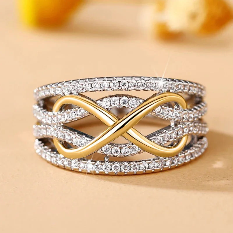 Bagues pour femmes à design unique Amour Bague de fiançailles Accessoires de luxe Tendance chaude Bijoux d'éternité Cadeau de fête Anneaux