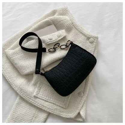 Women's elegant handbag embossed felt multifunctional portable chain bag