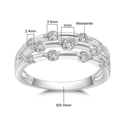 Bague Tendance Szjinao en Moissanite, Alliance Éternité, Bague en Argent Massif 925 pour Femme, Bijoux, Cadeau de Fiançailles, Livraison Directe