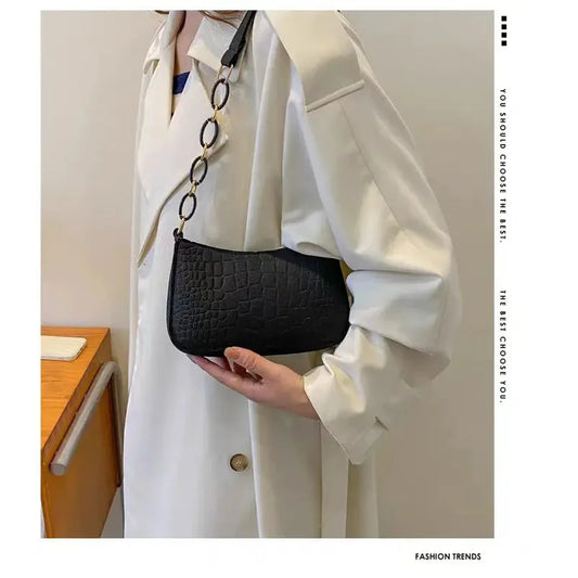 Sac à main élégant pour femmes en feutre gaufré, sac à chaîne portable multifonctionnel